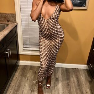 lady luxe embellished chevron midaxi 